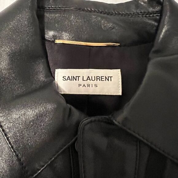 Brand New Saint Laurent Leather Jacket F34 - Picture 4 of 6